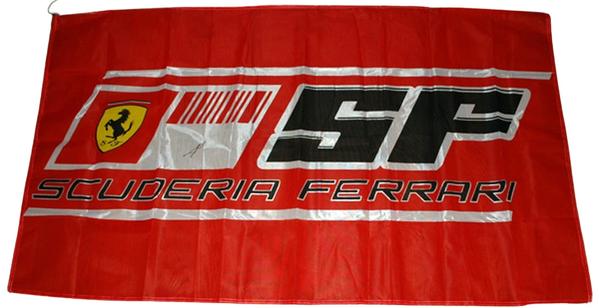 Fernando Alonso Signed 33X57 inches Scuderia Ferrari F1 Flag