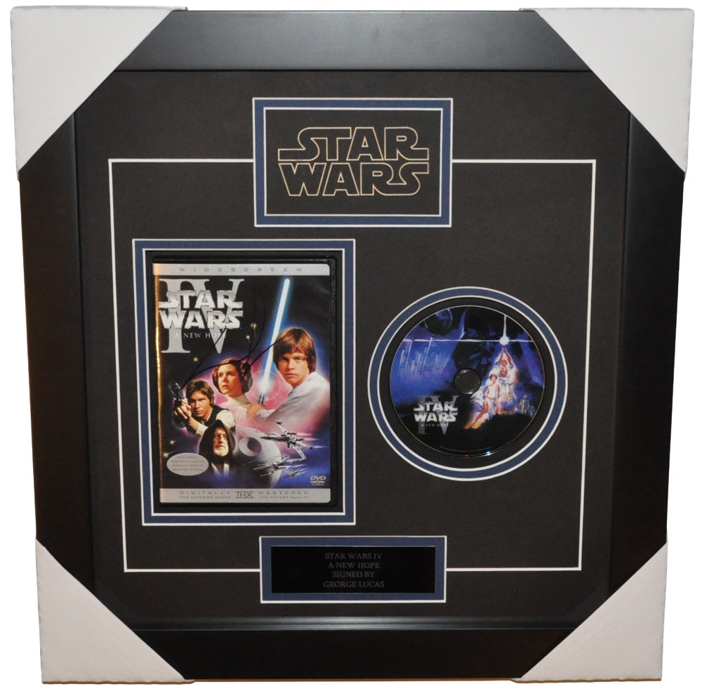 GEORGE LUCAS Signed STAR WARS IV A New Hope Frame