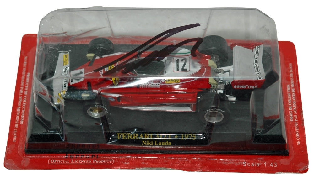 Niki Lauda Signed 1 43 Ferrari 312T 1975 Diecast Model Car